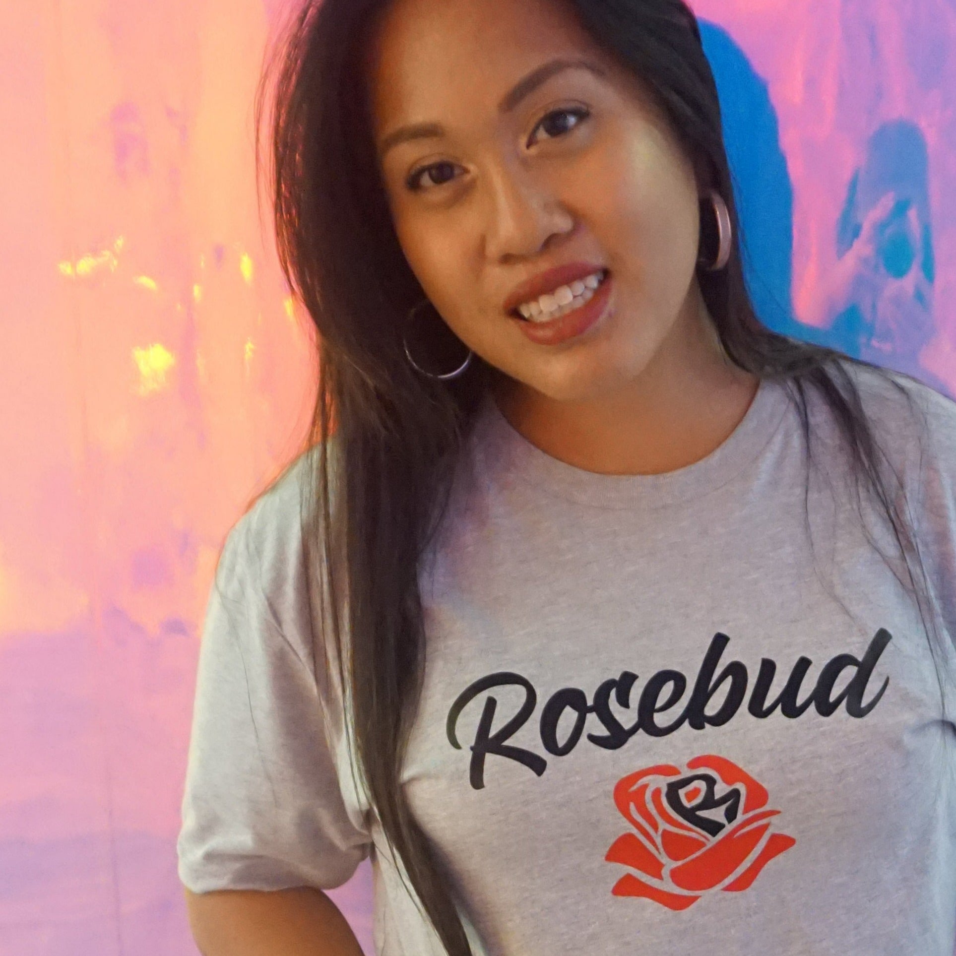 Rosebud Unisex Heather Grey T-shirt (Heather gray Rosebud Tee)